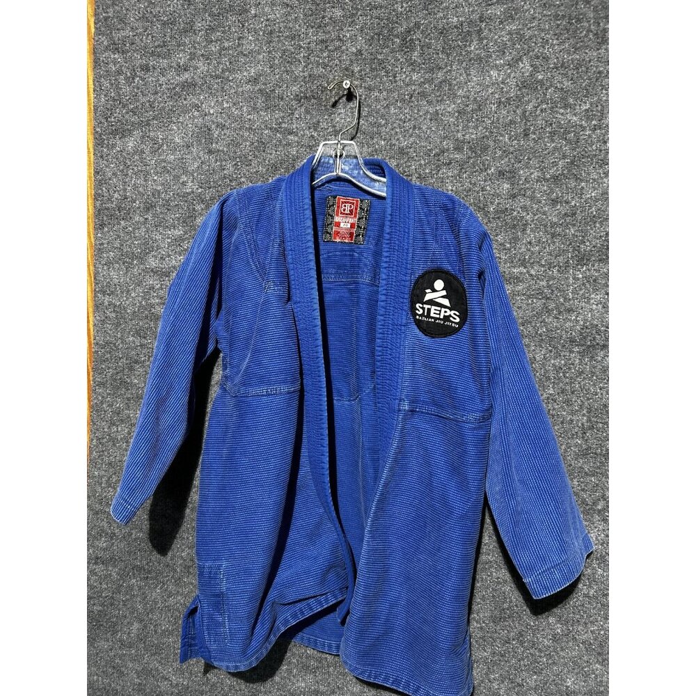 Breakpoint Gi Jacket Mens Small Blue Brazilian Jiu Jitsu Kimono Steps Patch A1